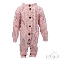 RM16-DP: Dusty Pink Long Sleeve Knitted Romper (0-12 Months)